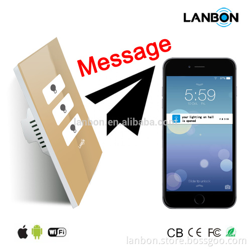 2016 LANBON WIFI switch mombile reminder ,smart WIFI switch